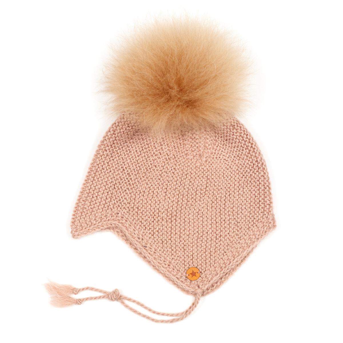 ALPACA KNIT HAT W/POM POM