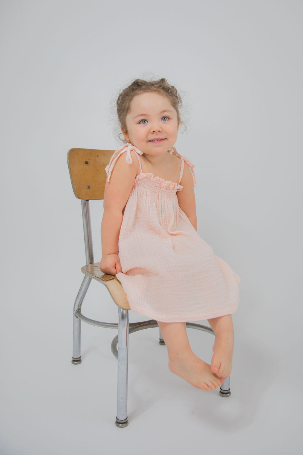 BABY GAUZE TIE DRESS