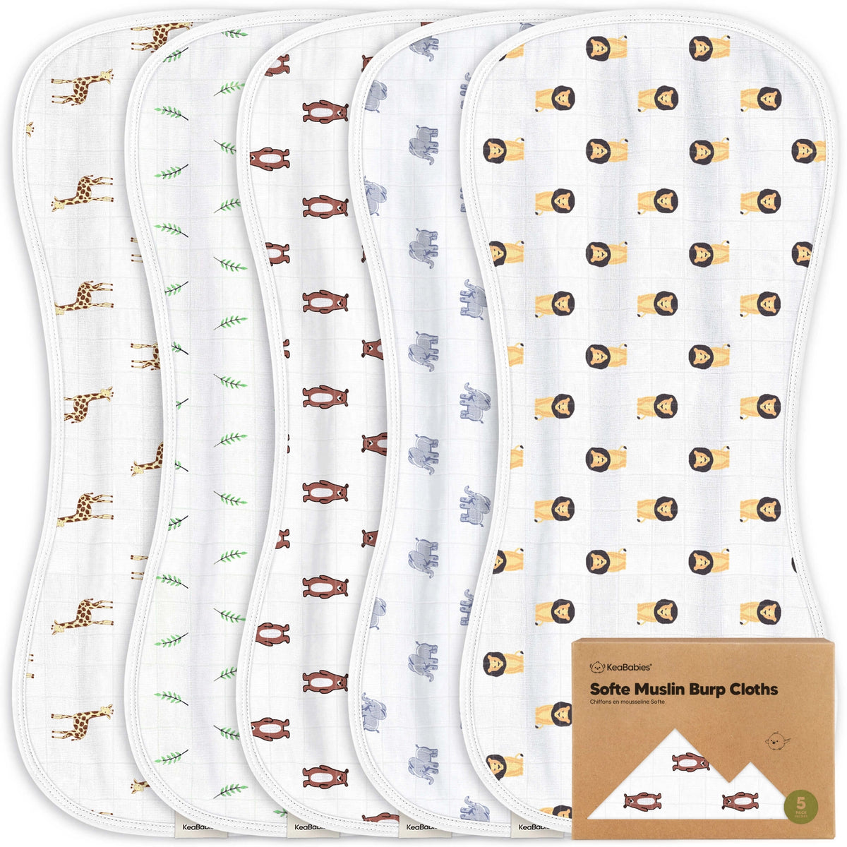 ORGANIC MUSLIN BURP CLOTHS (5 PACK)
