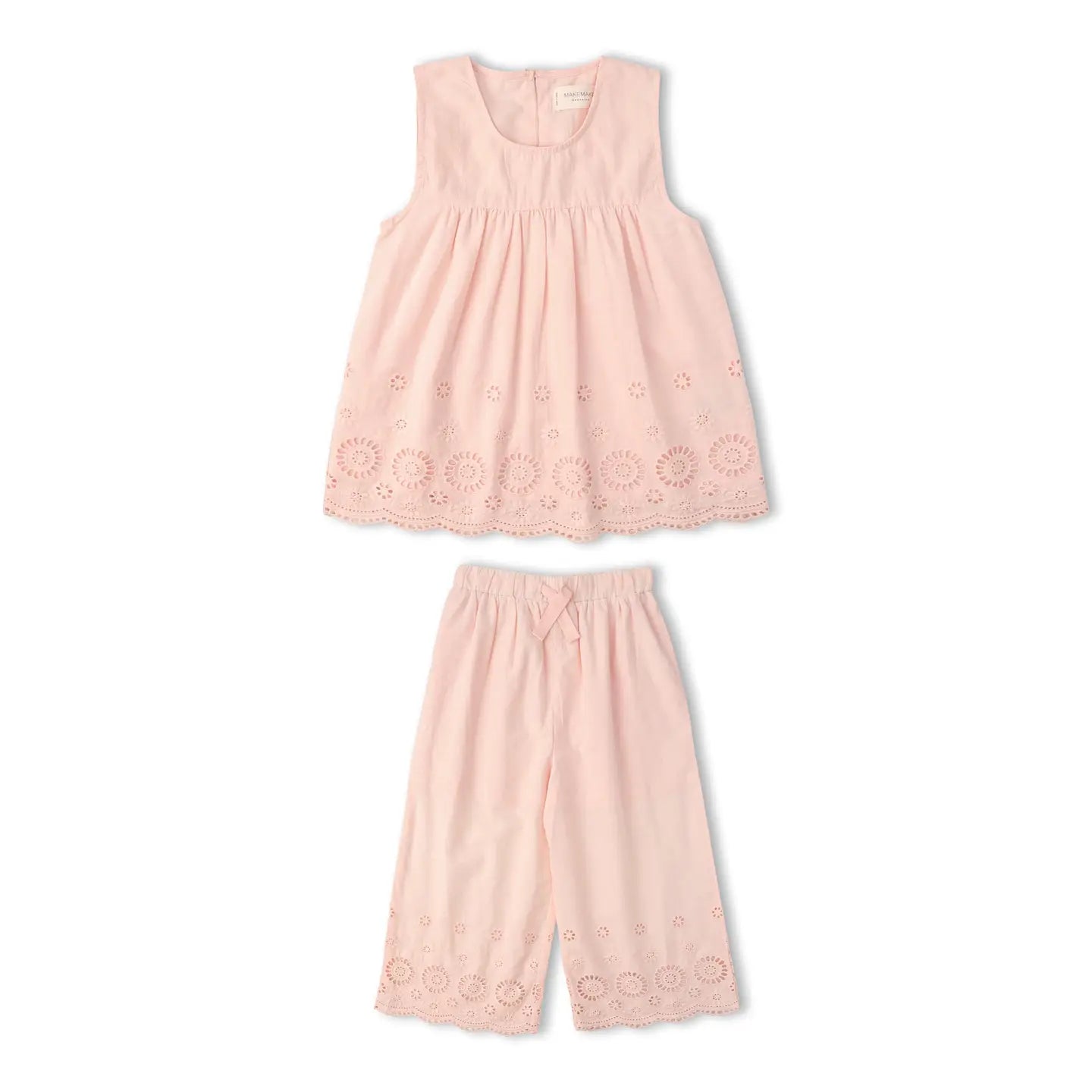ORGANIC EYELET TOP AND PANT SET