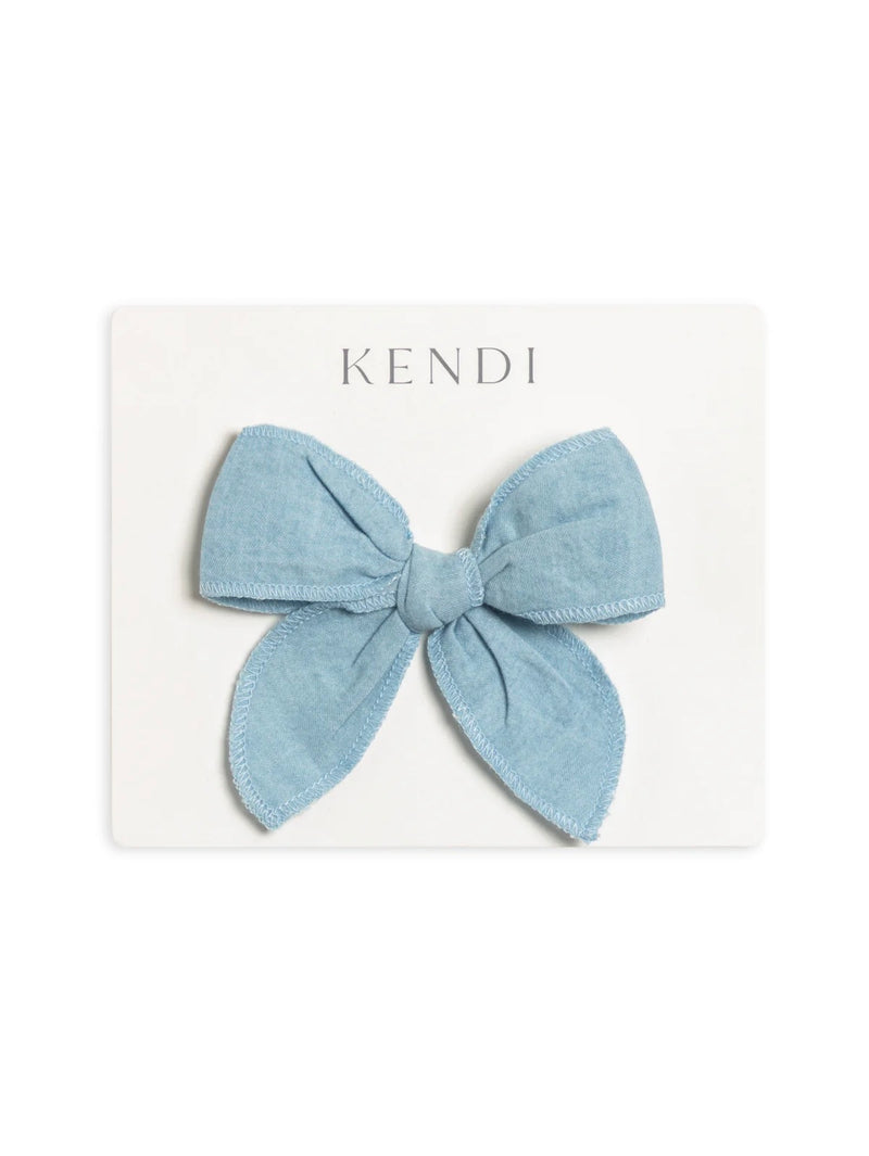 CHAMBRAY BOW CLIP