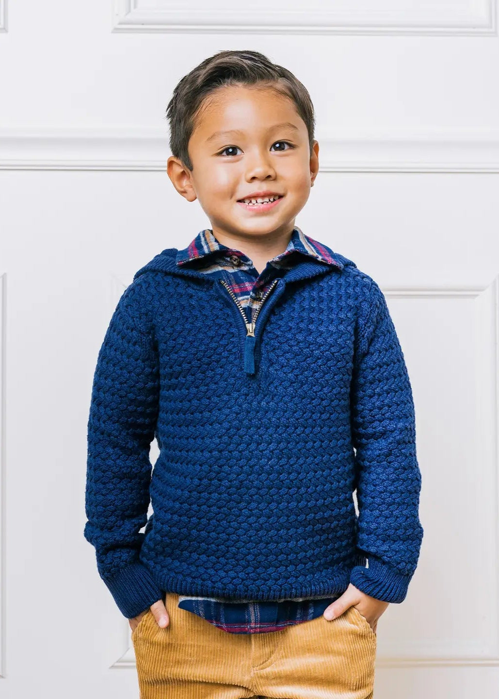 ORGANIC HALF ZIP SWEATER