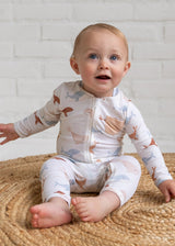 BABY ZIPPER ROMPER WHALES