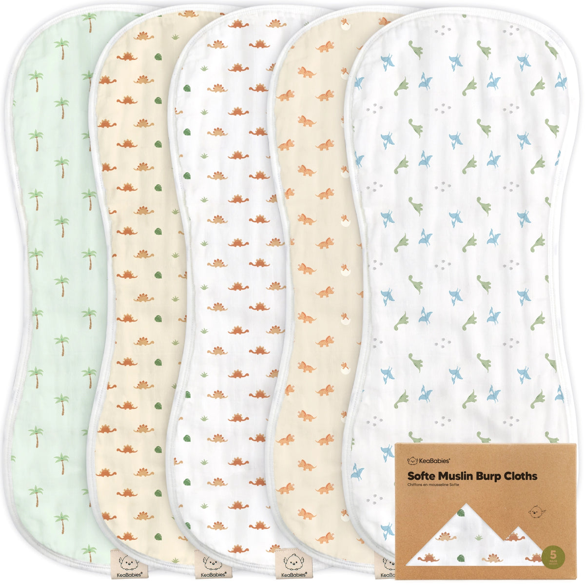 ORGANIC MUSLIN BURP CLOTHS (5 PACK)