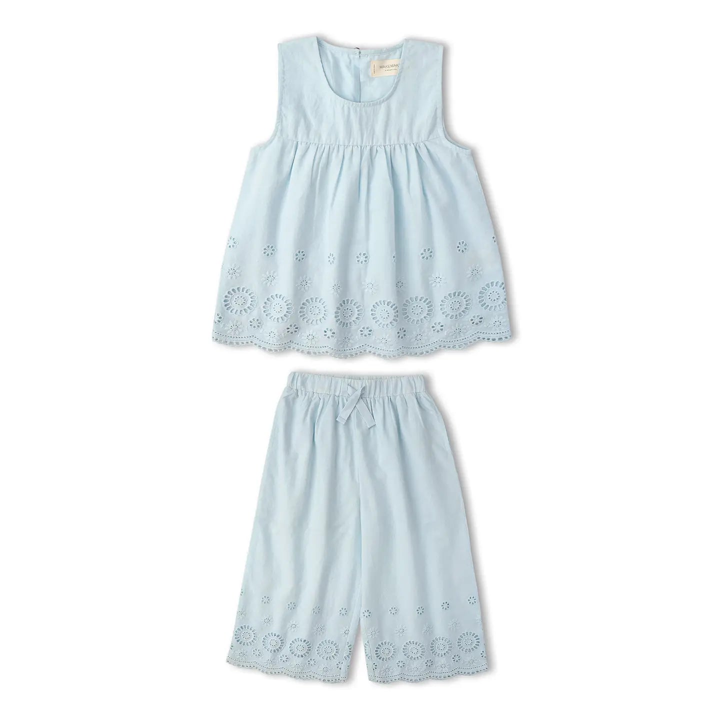ORGANIC EYELET TOP AND PANT SET