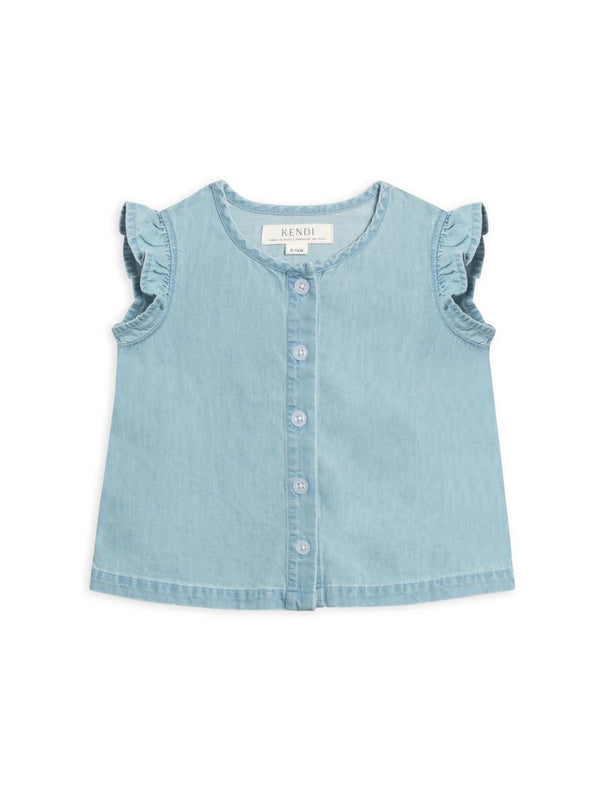 FLORA CHAMBRAY BUTTON FRONT TOP