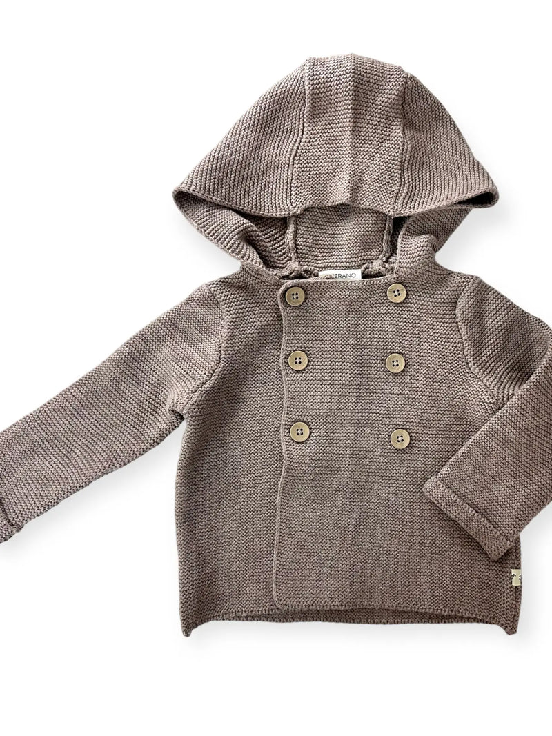 KNIT HOODED COAT