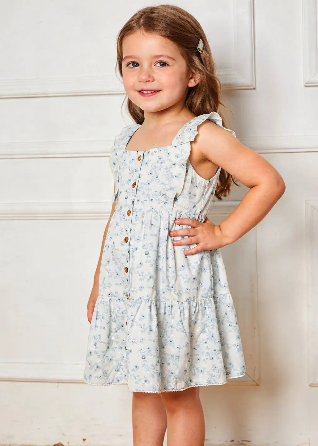 ORGANIC FLUTTER TIERED DRESS