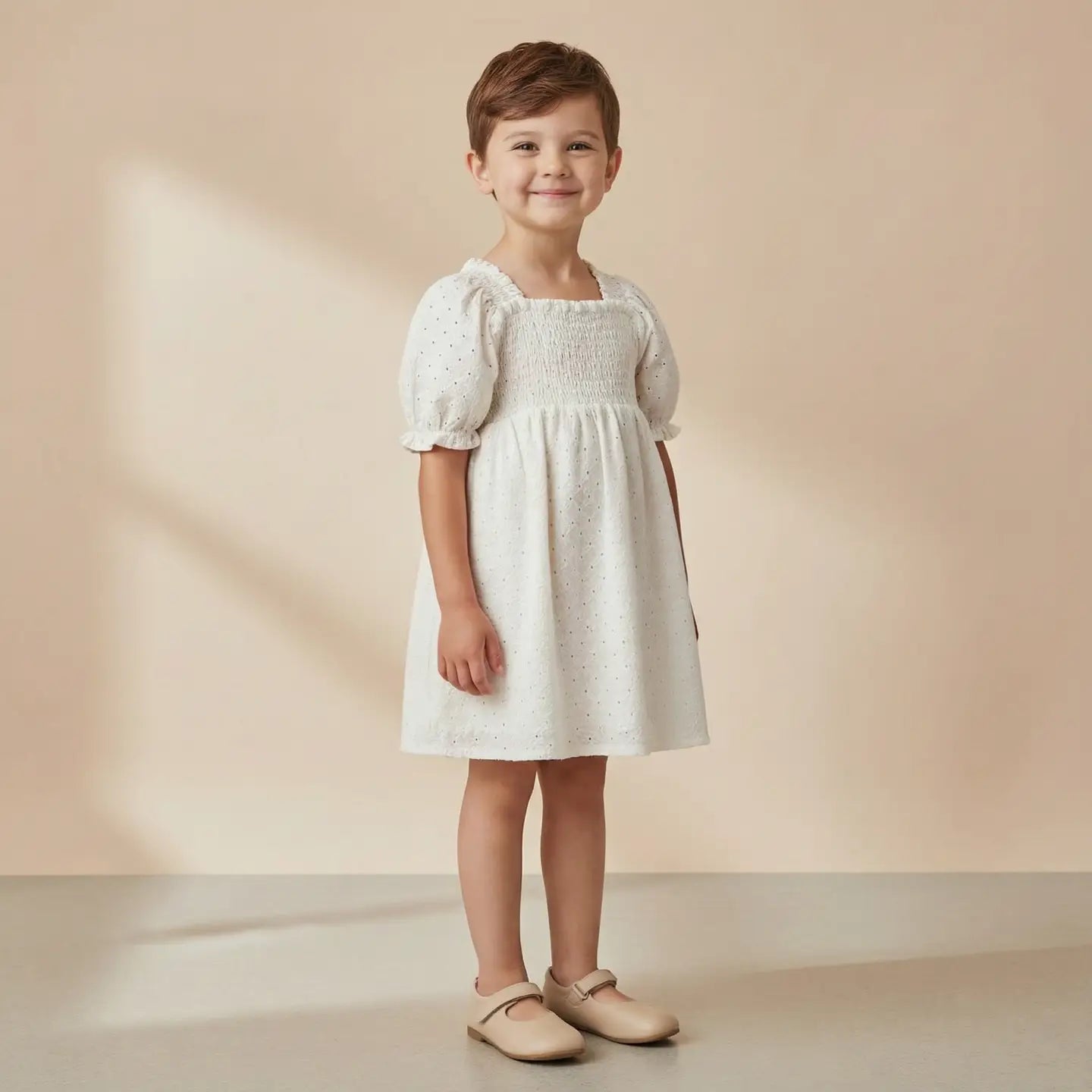 ORGANIC EYELET DRESS