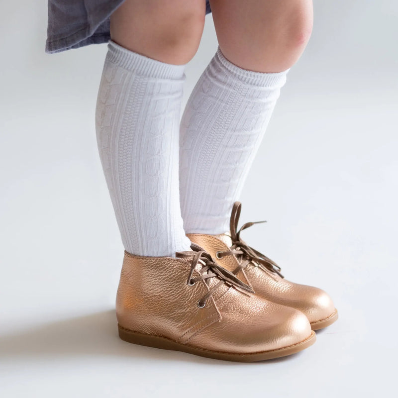 CABLE KNIT KNEE HIGH SOCKS