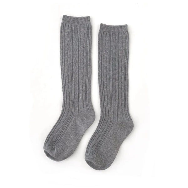 CABLE KNIT KNEE HIGH SOCKS